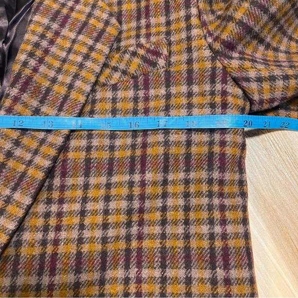 Vintage Donnybrook Blazer Women’s 4 Wool Brown Plaid Dark Academia Ukraine Suede - Picture 5 of 11